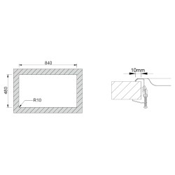 Lava louça RODI OKIO LINE 86 BB, duas pias sem escorredor, inox polido, encastrar, 860 x 500, MOD.900 mm