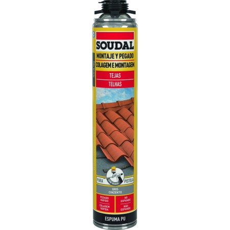 Espuma de poliuretano SOUDAL DIY TT para telhas GUN (pistola), 121045, cinza, 750 ml