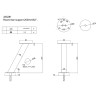Suporte de prateleira coluna inclinado tubo redondo p/balcões STRONG StrongWire 335281, inox, 62º, Ø.38 x A.200 mm