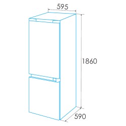 Frigorífico combinado livre Total No Frost EDESA EFC-18220 NF EX, inox, 2 portas, 243kWh, 207+97L, P.0,595 x L.0,55 x A.1,86 m