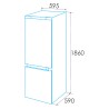 Frigorífico combinado livre Total No Frost EDESA EFC-18220 NF EX, inox, 2 portas, 243kWh, 207+97L, P.0,595 x L.0,55 x A.1,86 m